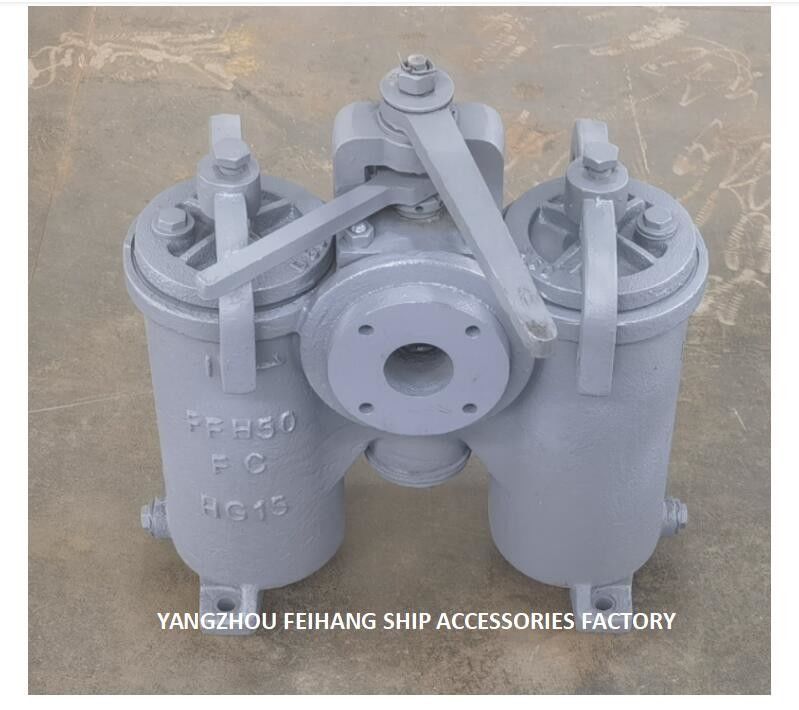 Filtri olio duplex per costruzioni navali 5A-50A JIS F7208 (tipo H) Cartuccia filtrante in ghisa con corpo in acciaio inossidabile