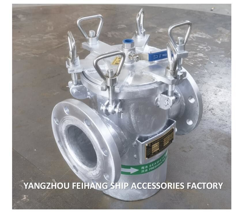 Filtro acqua grossolana per navi A125 Cbm1061-81 Corpo in acciaio al carbonio zincato Cartuccia filtrante in acciaio inossidabile