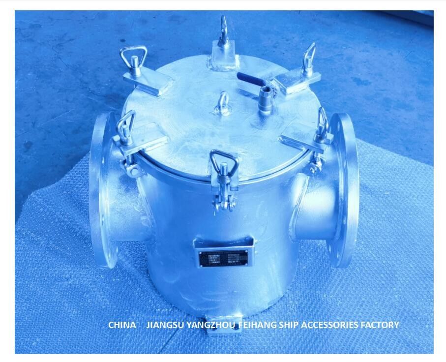 Il filtro principale Cb/T497-2012 dall'acqua di mare di Dn250 pricipalmente consiste dei tubi di collegamento, i tubi principali, i canestri del filtro, flange,