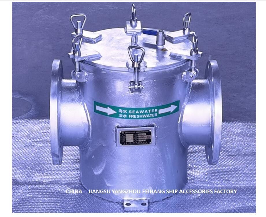 Il filtro principale Cb/T497-2012 dall'acqua di mare di Dn250 pricipalmente consiste dei tubi di collegamento, i tubi principali, i canestri del filtro, flange,
