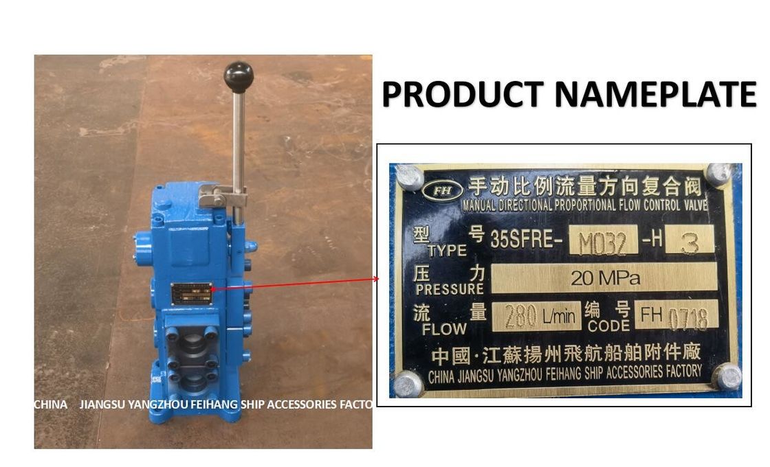 Il blocco di controllo proporzionale manuale di flusso per le navi 35sfre-Mo32-H3 per l'idraulica controlla il ³ /H di Flow-280m