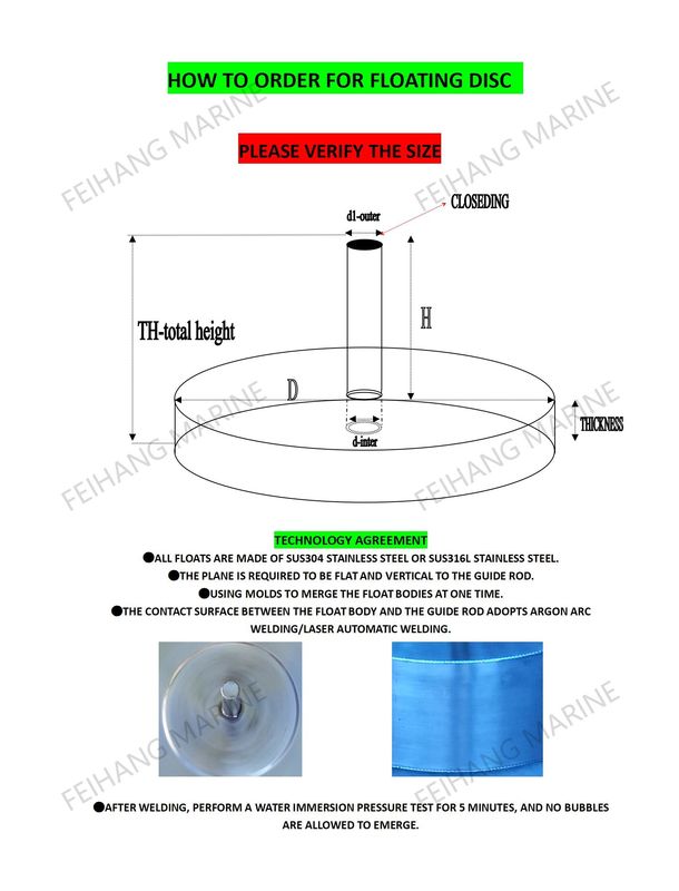 FLOATER in acciaio inossidabile per la testa di ventilazione dell'aria di zavorra posteriore &FLOATER in acciaio inossidabile per la testa di ventilazione dell'aria di zavorra posteriore