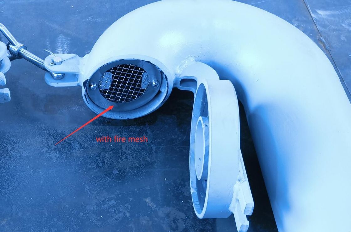 Diametro di ventilazione del collo dell'oca 100 mm, tipo rotondo, con valvola a battito (il collo dell'oca deve essere chiuso)