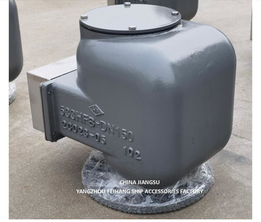 BILGE OIL W. T. VENT HEAD NO.533HFB-150A MARINE AIR PIPE HEAD BODY FAST IRON WITH STAINLESS STEEL FLAT