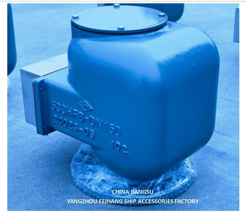 BILGE OIL W. T. VENT HEAD NO.533HFB-150A MARINE AIR PIPE HEAD BODY FAST IRON WITH STAINLESS STEEL FLAT