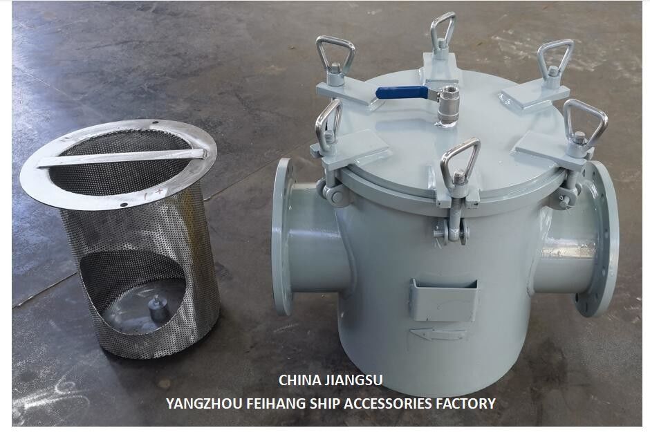 Cesto di filtrazione dell'acqua di mare per l'entrata della pompa ausiliaria di acqua di mare Modello AS125 CBM1061 Corpo Galvanizzato, schermo in acciaio inossidabile