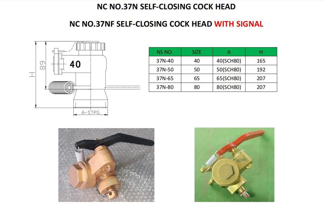 Connessione a filo CB Progettazione NS NO.37N-40 Valvola di cancello a chiusura automatica per accessori navali