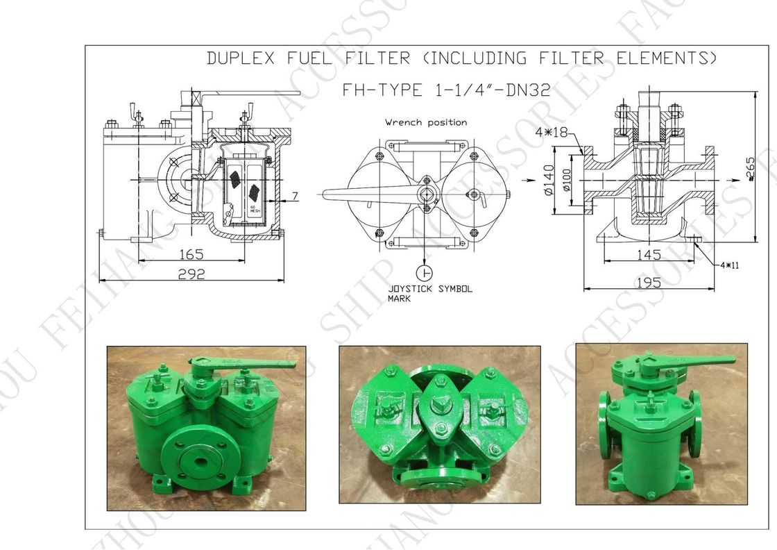 FH16032 CB/T425 Serrature d'olio duplex, inclusi gli elementi filtranti con collegamento a fianco