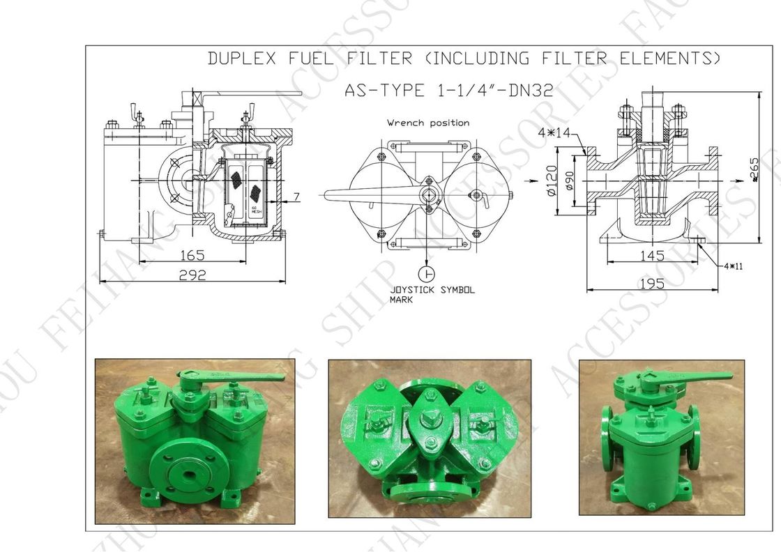 AS32 CB/T425 filtri per olio duplex con gamma di pressione di 0,5 MPa e prestazioni superiori