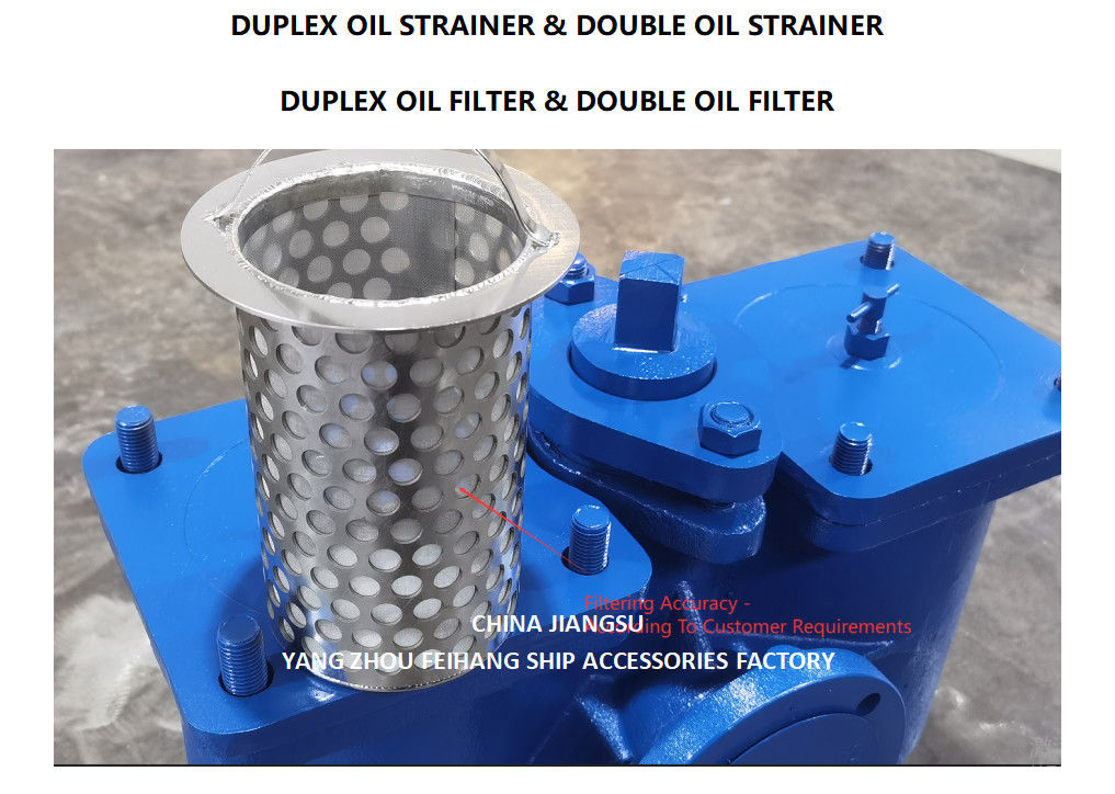Modello AS65 CB/T425 DUPLEX OIL STRAINER a bassa pressione corpo in ghisa con cartuccia filtro in acciaio inossidabile