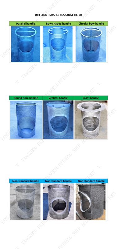 Filtri per i petti marini e filtri per i petti marini per filtro dell'acqua di mare, corpo in acciaio inossidabile.