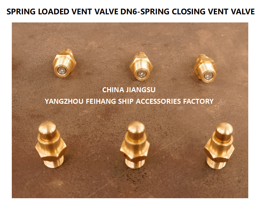 DN6 Spring Loaded Vent Valve with Threaded End Compliant with CB/T3778-1999 Standard