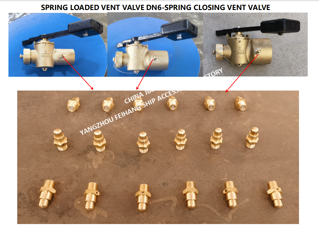 DN6 Spring Loaded Vent Valve with Threaded End Compliant with CB/T3778-1999 Standard