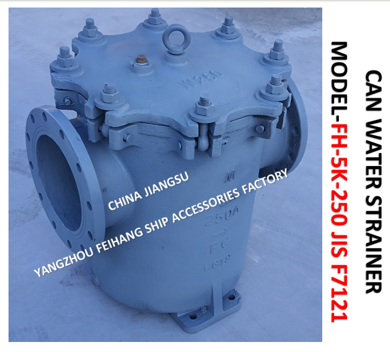 JIS FH-5K-250A CAN WATER STRAINERS-MARINE CAN WATER FILTERS JIS F7121 Body - cast iron filter cartridge - stainless steel BODY - CAST IRON FILTER CARTRIDGE - STAINLESS STEEL