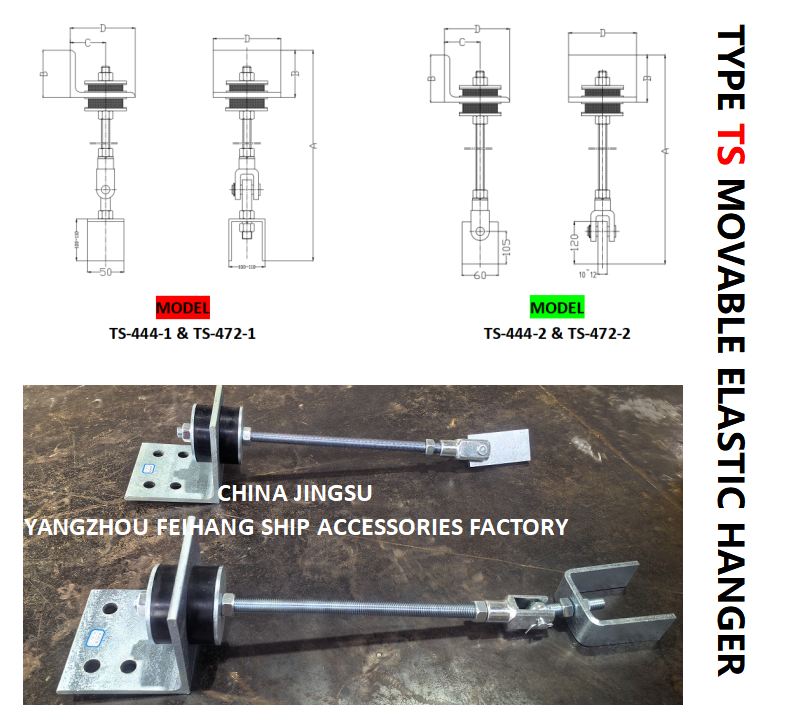 TS472-2 Movable Elastic Hanger  & Type Ts472-2 Movable Elastic Hanger Cast steel material Adjustable