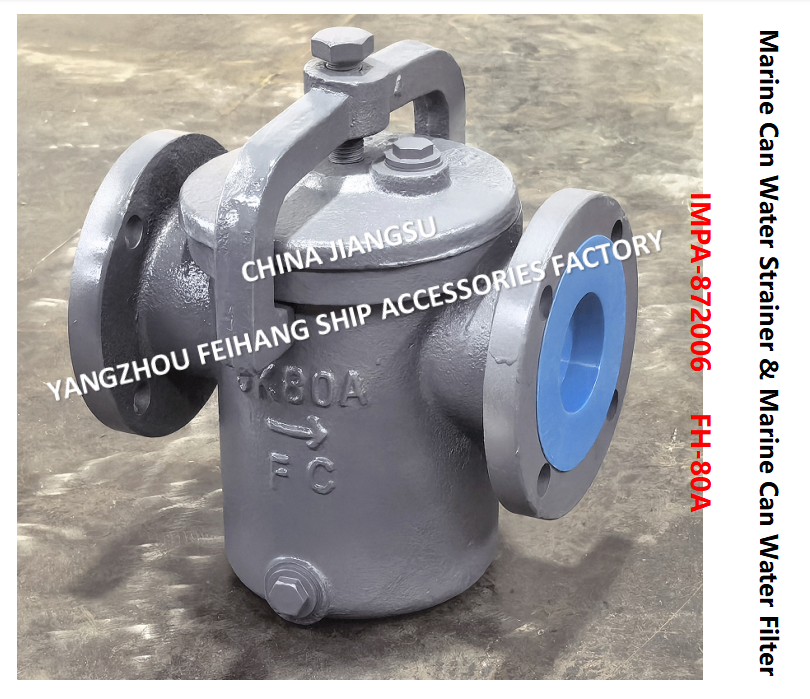IMPA872006 Can Water Strainer FH-10K-80A  JIS F7121 & Can Water Filter FH-10K-80A Describe：FACE TO FACE-270MM,FLANG OD-185MM,PCD-150MM,BOLT-8*19MM